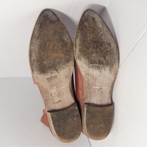 Free People‎ Royale Women's Flats Asymmetrical Tan Brown Leather  Size 37/7-7.5 - Picture 11 of 15